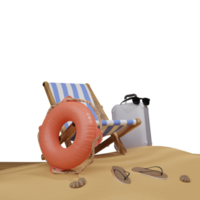 3d Sommer- Reise Design mit Strand Hintergrund Kopieren Raum Bereich png