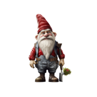 Garden gnome isolated on the transparent background, created with generative AI png