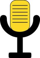 negro y amarillo micrófono en plano estilo. vector