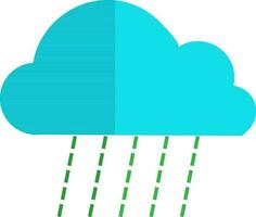 Blue cloud with green rain drop. vector