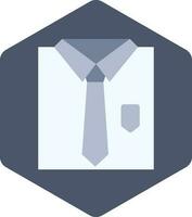 Shirt And Tie Icon In Gray And White Color. vector