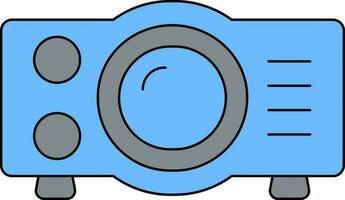 Video Projector Icon In Blue And Gray Color. vector