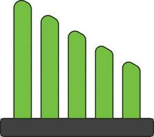 Green color with stroke style of network icon for signal purpose. vector