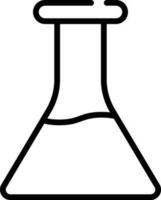 Chemical Flask Icon In Thin Line Art. vector