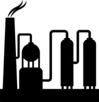 Black color silhouette of Refinery machine. vector