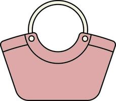 Isolated Female Handbag Icon in Line Art. vector