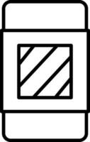 Black Line Art Eraser icon in flat style. vector