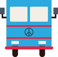 Icon of bus with peace sign. vector