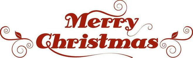 Merry christmas lettering with floral design. vector