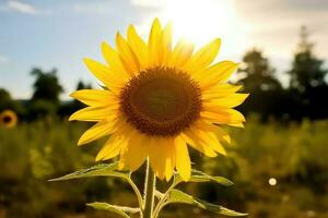 sun flower in summer AI Generated photo