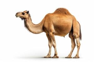 camel full body white isolated background AI Generated photo