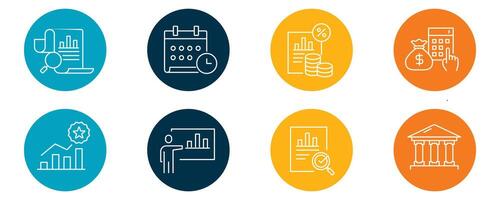 Tax Planning and Compliance Icons. Tax management icons, Tax strategy icons, Tax optimization icons, Tax compliance symbols, Tax planning vector icons, Tax regulations icons. Editable Stroke.