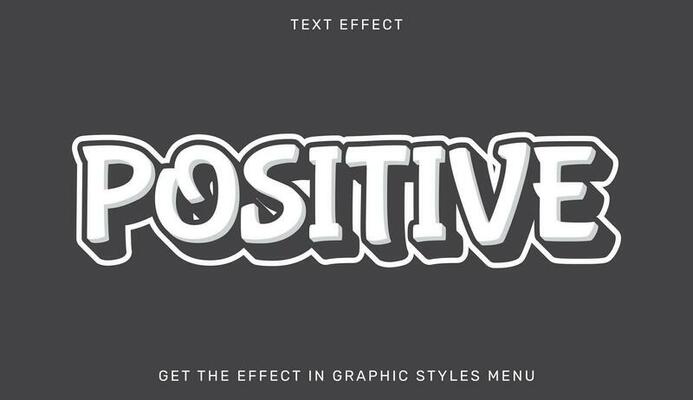 Positive editable text effect in 3d style. Text emblem for advertising, branding, business logo