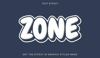 Zone editable text effect in 3d style. Text emblem for advertising, branding, business logo vector