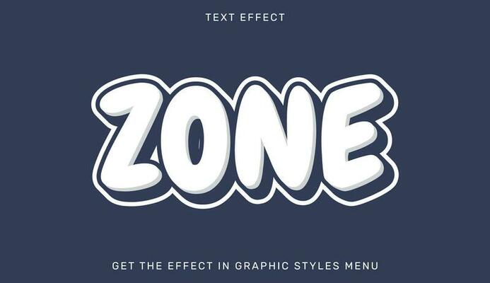 Zone editable text effect in 3d style. Text emblem for advertising, branding, business logo