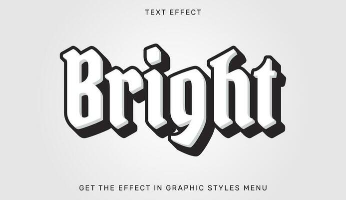 Bright editable text effect in 3d style. Text emblem for advertising, branding and business logo