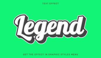 Legend editable text effect in 3d style. Text emblem for advertising, branding, business logo vector