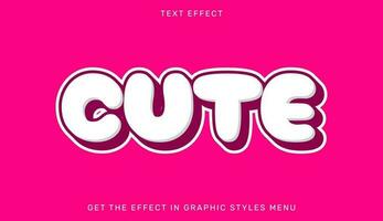 Cute editable text effect in 3d style. Text emblem for advertising, branding, business logo vector