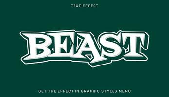 Beast editable text effect in 3d style. Text emblem for advertising, branding and business logo vector