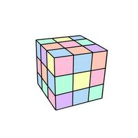 cube, game, brain teaser, childrens toy. Illustration for printing, backgrounds and packaging. Image can be used for greeting card, poster, sticker and textile. Isolated on white background. vector