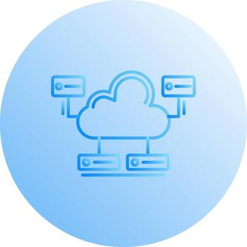 icono de vector de base de datos en la nube