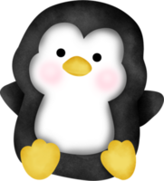 acuarela Navidad pingüino. png