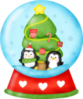 Watercolor christmas  penguin. png