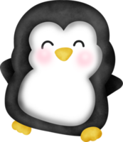 acuarela Navidad pingüino. png