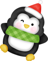 waterverf Kerstmis pinguïn. png