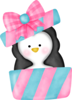 Watercolor christmas  penguin. png