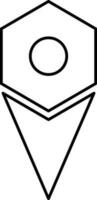 Line art, icon of map pin in flat style. vector