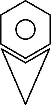 Line art, icon of map pin in flat style.