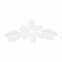 Shiny paper cut flower with leaves. vector