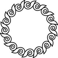 Swirl Circle Border Icon in Black Thin Line. vector