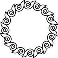 Swirl Circle Border Icon in Black Thin Line. vector