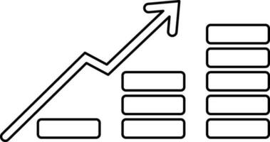 Black line art statistics on white background. vector