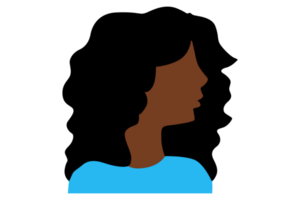 Black Woman Cartoon Avatar Flat png