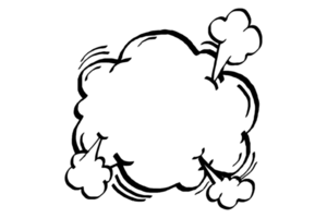 Exploding Cloud Chat Balloon in comic style png