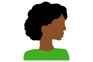 Black Woman Cartoon Avatar Flat png