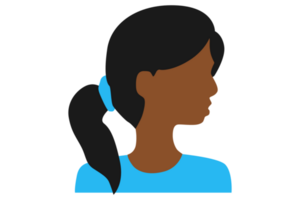 Black Woman Cartoon Avatar Flat png