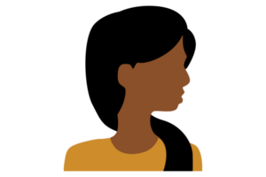 Black Woman Cartoon Avatar Flat png