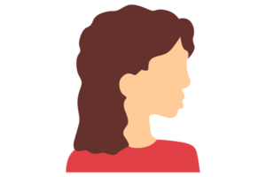 mujer dibujos animados avatar plano png