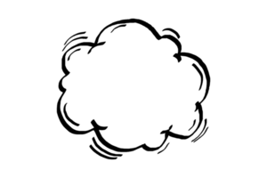 Exploding Cloud Chat Balloon in comic style png