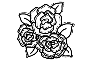 Coloring of Spring Flower Illustration - Rose png