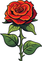 magnifique rouge Rose illustration ai génératif png