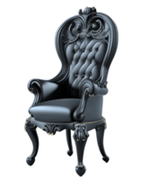 negro real trono silla ai generado png