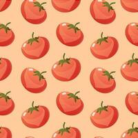 Vegetables seamless pattern with tomato vector