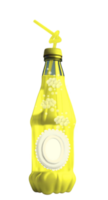 Cute Ice Cream Parlor Soda Bottle with Frame AI Generated png