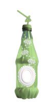 Cute Ice Cream Parlor Soda Bottle with Frame AI Generated png