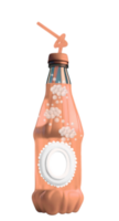 Cute Ice Cream Parlor Soda Bottle with Frame AI Generated png